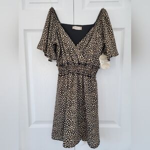 Altar'd State Black and Cream Midi Dress